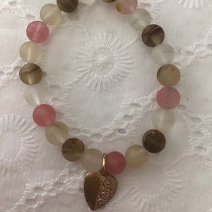 Bracelet, heart charm